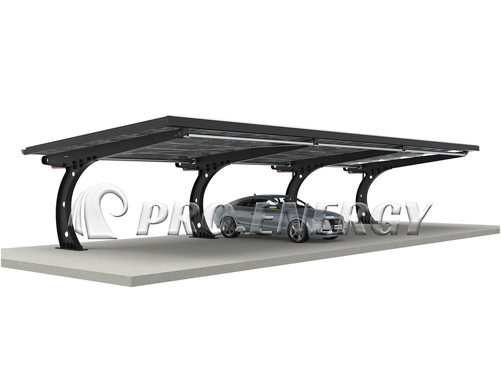 C-shaped solar carport structure design