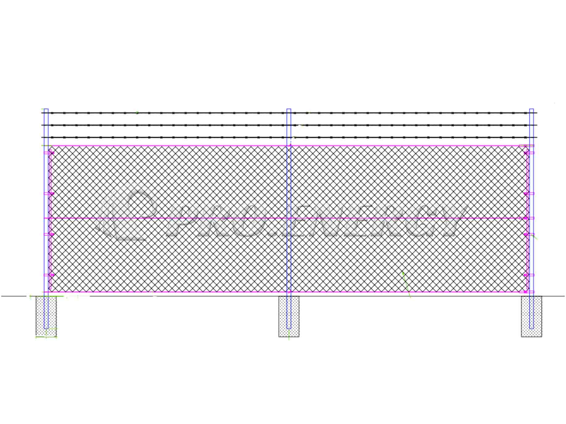 High strength galvanized steel fence