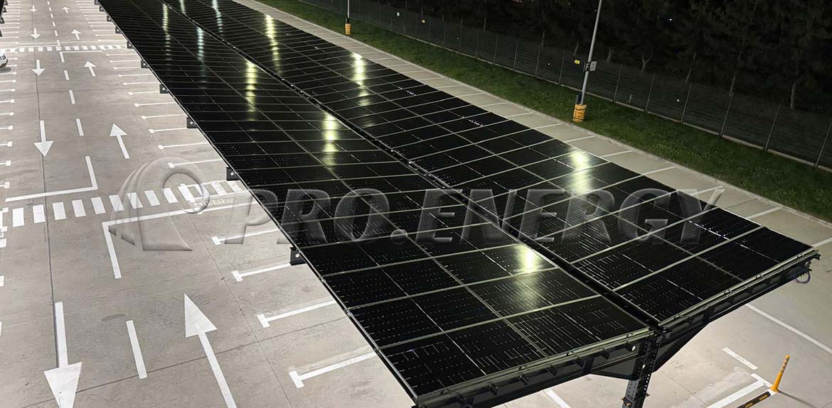 500 kWp T型碳钢太阳能车棚安装系统解决方案