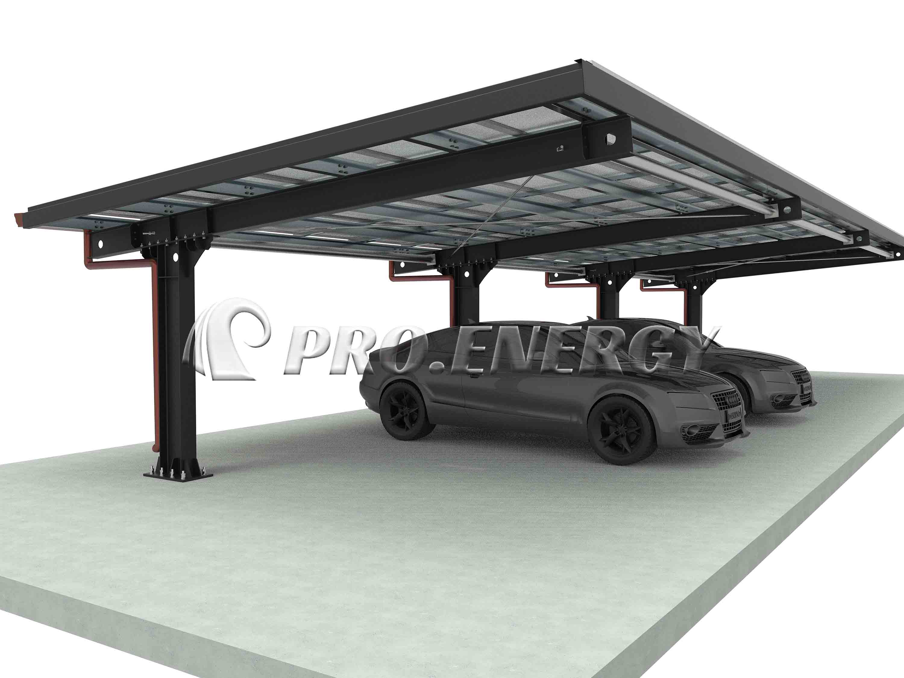 Type I waterproof solar carport bracket 3D visual Type I waterproof solar carport bracket 3D visual