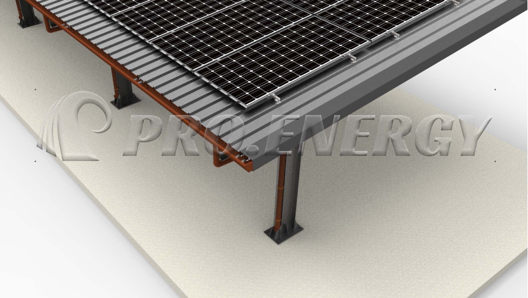 PROFENCE.ENERGY single column solar carport design render PROFENCE.ENERGY single column solar carport design render