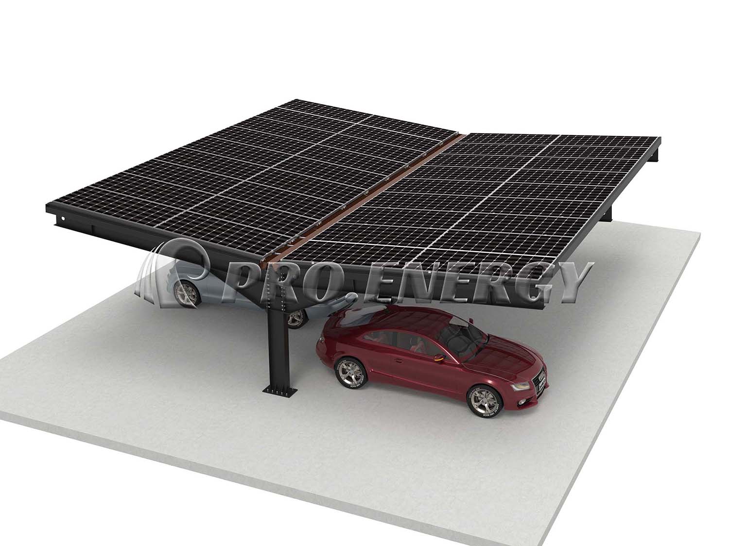 PROFENCE.ENERGY double parking solar carport 3D rendering PROFENCE.ENERGY double parking solar carport 3D rendering